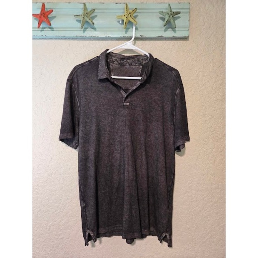 John Varvatos Grey Mineral Washed Polo